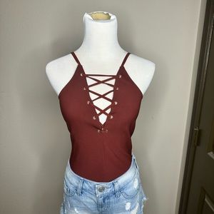 EXPRESS | Lace-Up Body Suit